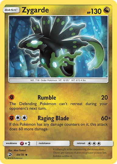 Carta Zygarde 49/70 do set Dragon Majesty — Pokémon TCG | Bynx