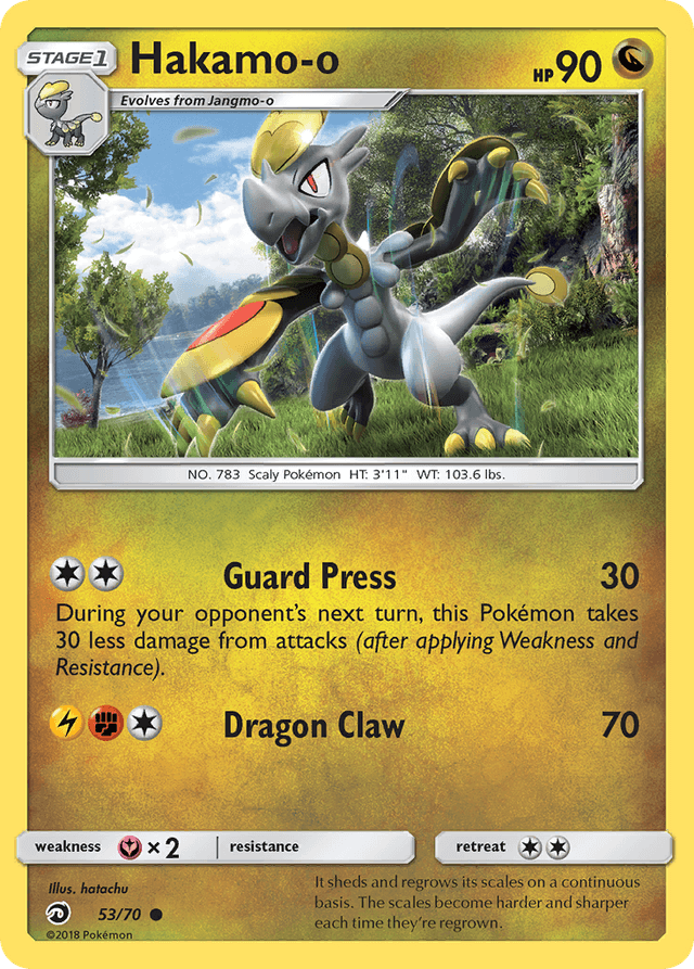Carta Hakamo-o 53/70 do set Dragon Majesty — Pokémon TCG | Bynx