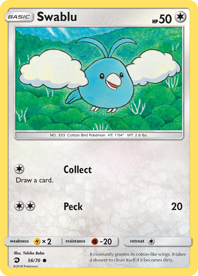 Carta Swablu 56/70 do set Dragon Majesty — Pokémon TCG | Bynx