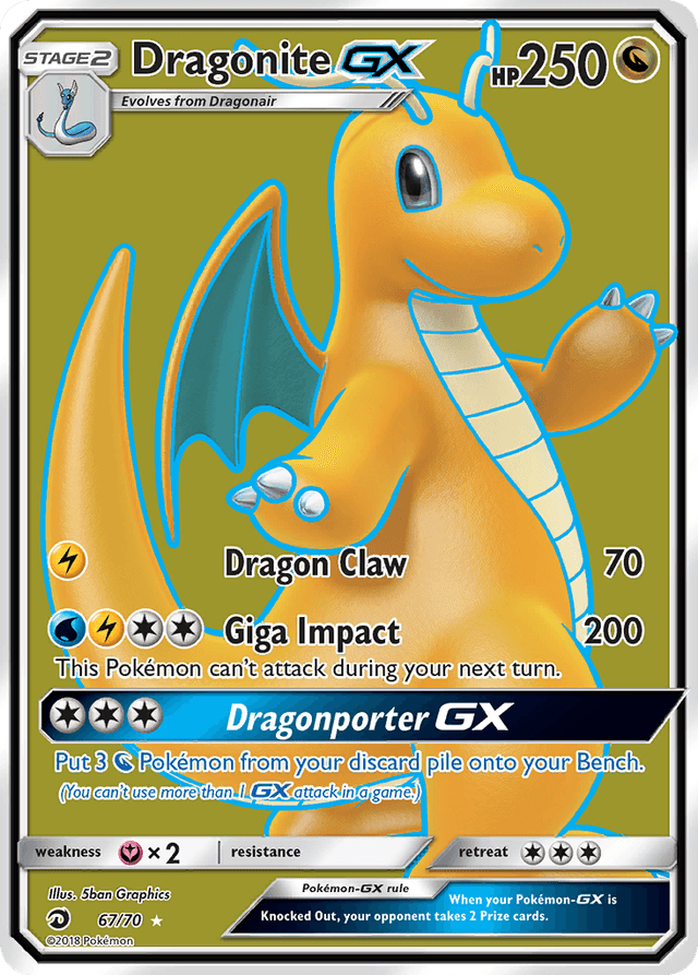 Carta Dragonite-GX 67/70 do set Dragon Majesty — Pokémon TCG | Bynx