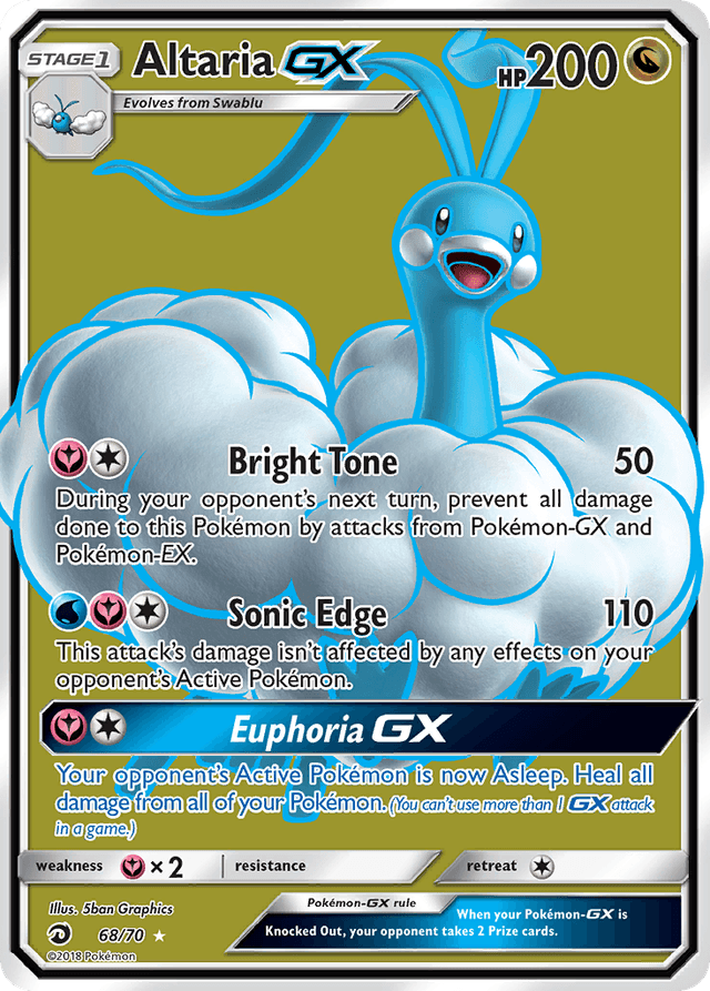 Carta Altaria-GX 68/70 do set Dragon Majesty — Pokémon TCG | Bynx