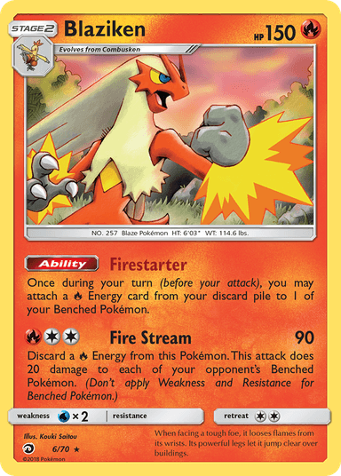 Carta Blaziken 6/70 do set Dragon Majesty — Pokémon TCG | Bynx
