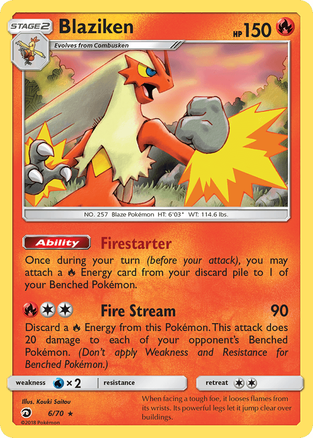 Carta Blaziken 6/70 do set Dragon Majesty — Pokémon TCG | Bynx
