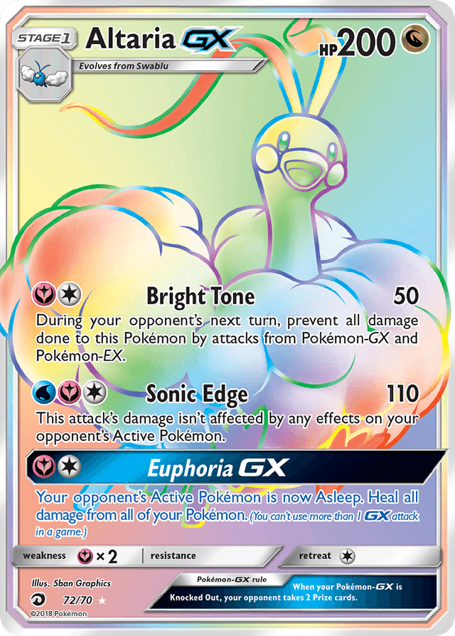 Carta Altaria-GX 72/70 do set Dragon Majesty — Pokémon TCG | Bynx