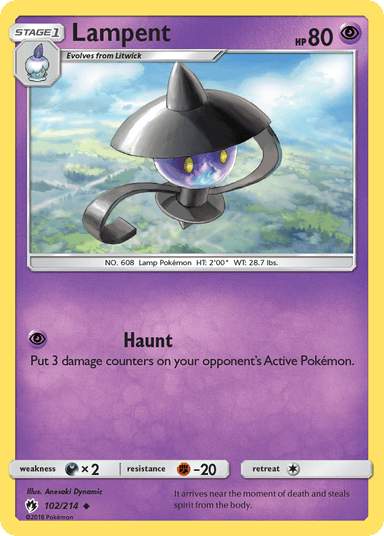 Carta Lampent 102/214 do set Lost Thunder — Pokémon TCG | Bynx