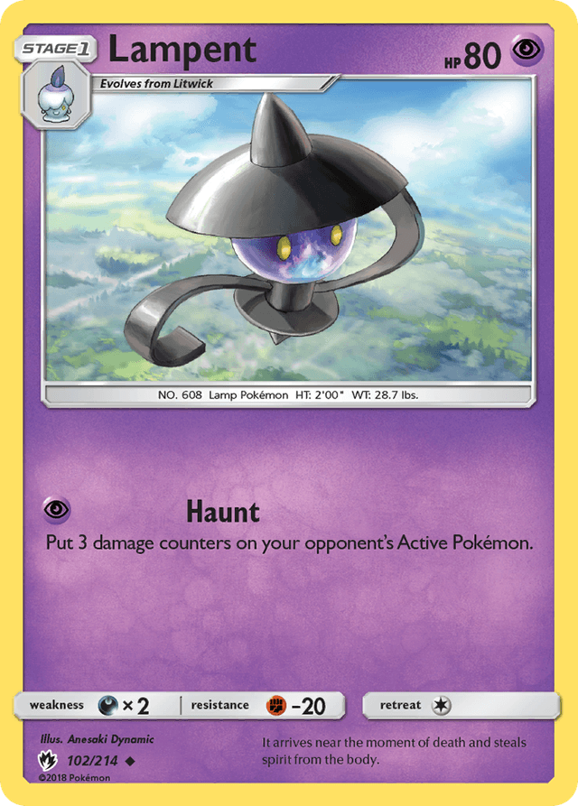 Carta Lampent 102/214 do set Lost Thunder — Pokémon TCG | Bynx