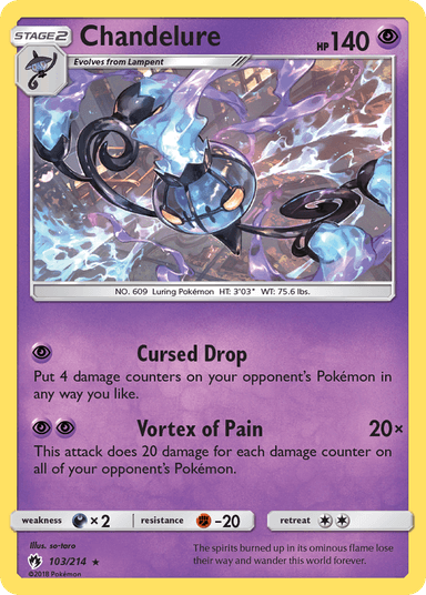 Carta Chandelure 103/214 do set Lost Thunder — Pokémon TCG | Bynx