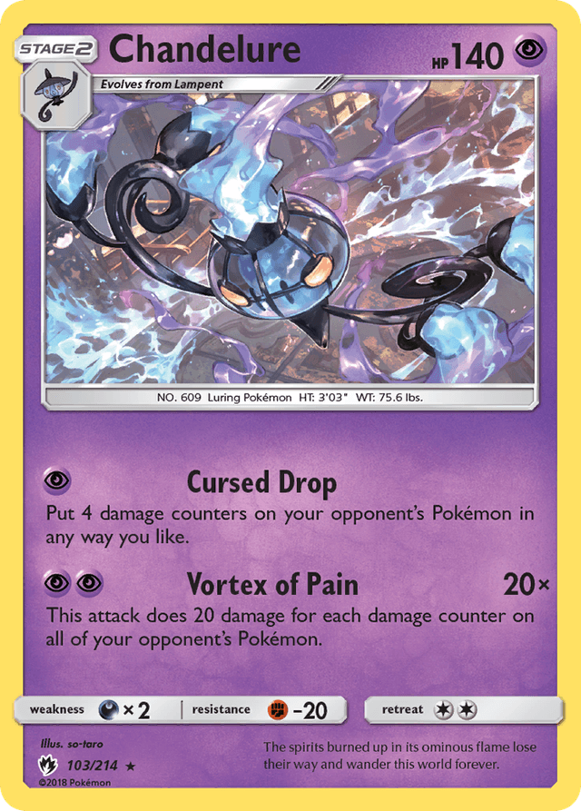 Carta Chandelure 103/214 do set Lost Thunder — Pokémon TCG | Bynx