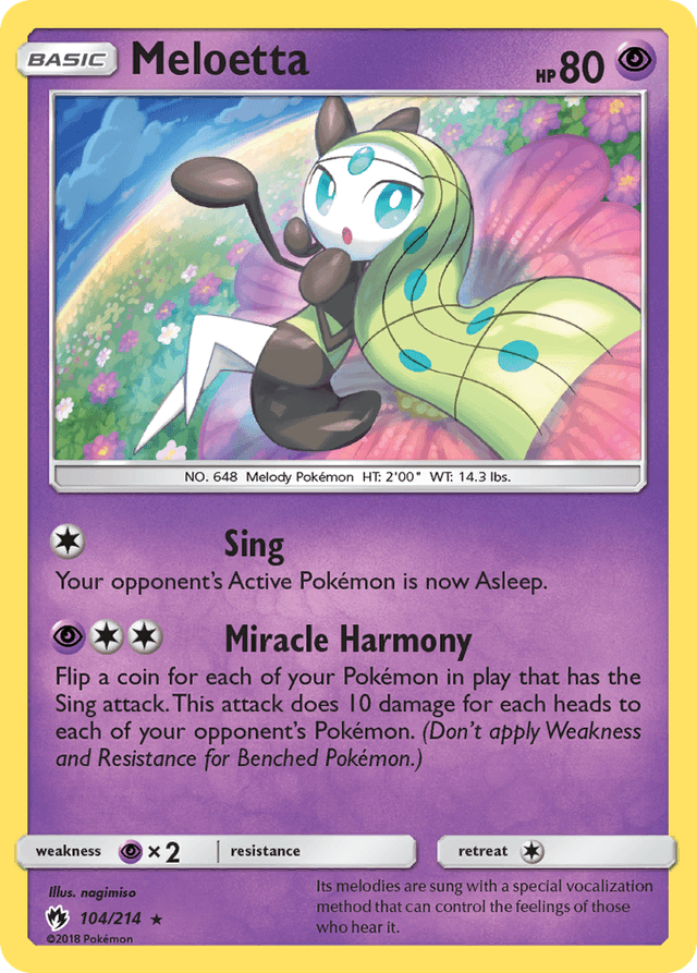 Carta Meloetta 104/214 do set Lost Thunder — Pokémon TCG | Bynx