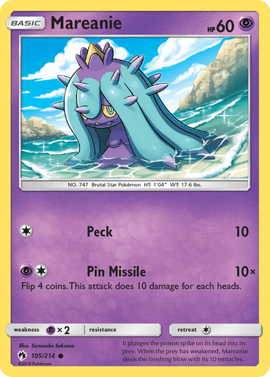 Carta Mareanie 105/214 do set Lost Thunder — Pokémon TCG | Bynx