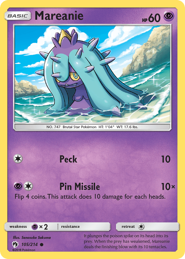 Carta Mareanie 105/214 do set Lost Thunder — Pokémon TCG | Bynx