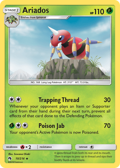 Carta Ariados 10/214 do set Lost Thunder — Pokémon TCG | Bynx