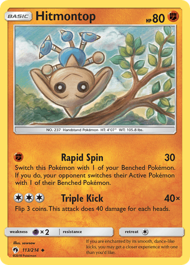 Carta Hitmontop 113/214 do set Lost Thunder — Pokémon TCG | Bynx