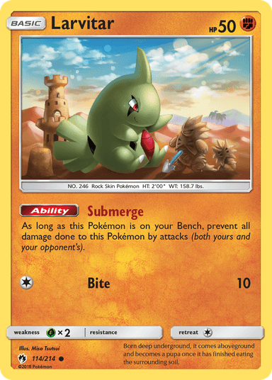 Carta Larvitar 114/214 do set Lost Thunder — Pokémon TCG | Bynx