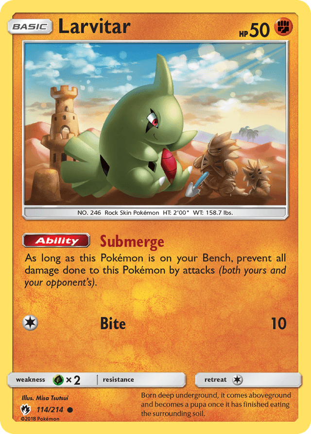 Carta Larvitar 114/214 do set Lost Thunder — Pokémon TCG | Bynx