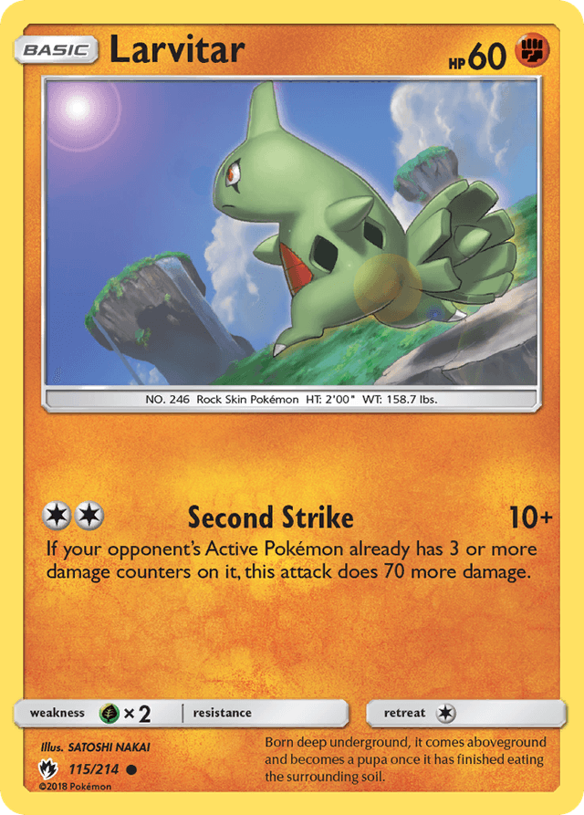 Carta Larvitar 115/214 do set Lost Thunder — Pokémon TCG | Bynx