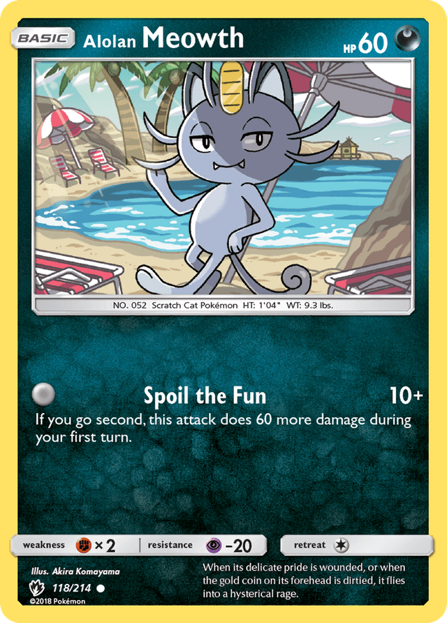 Carta Alolan Meowth 118/214 do set Lost Thunder — Pokémon TCG | Bynx
