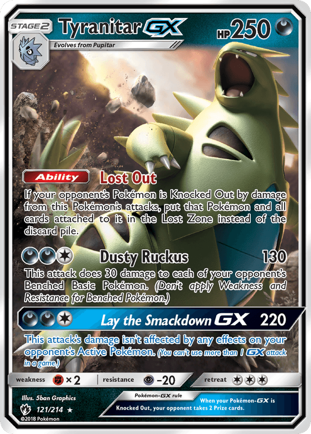 Carta Tyranitar-GX 121/214 do set Lost Thunder — Pokémon TCG | Bynx