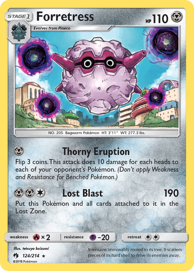 Carta Forretress 124/214 do set Lost Thunder — Pokémon TCG | Bynx