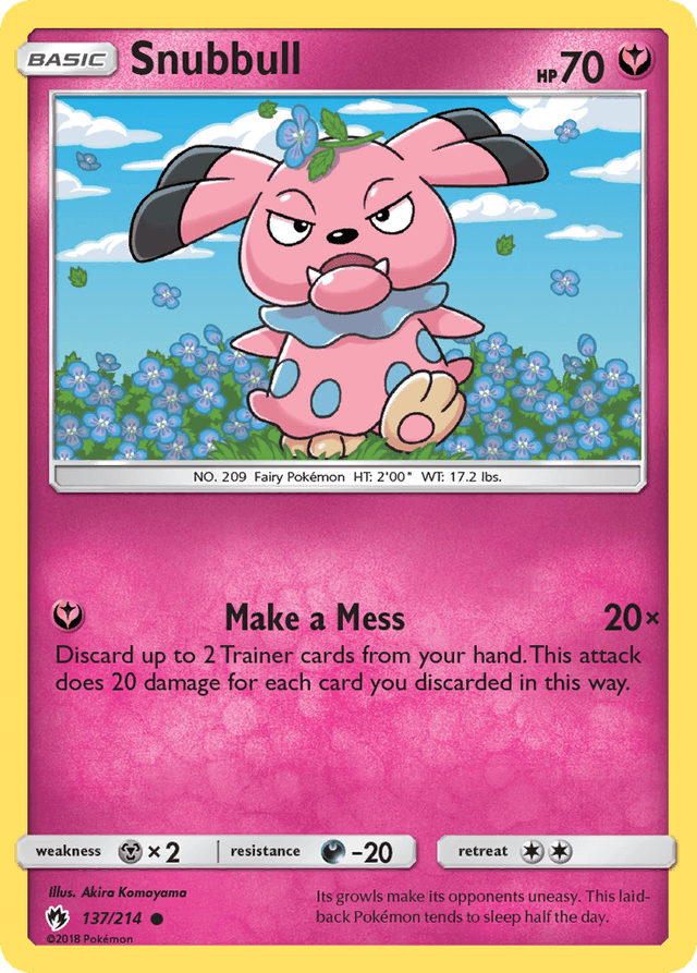 Carta Snubbull 137/214 do set Lost Thunder — Pokémon TCG | Bynx