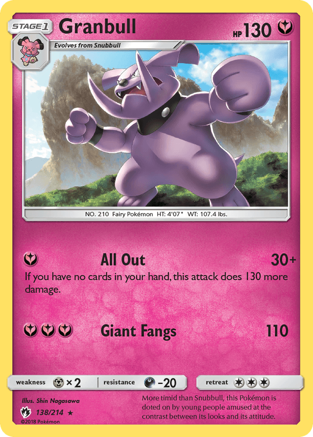 Carta Granbull 138/214 do set Lost Thunder — Pokémon TCG | Bynx