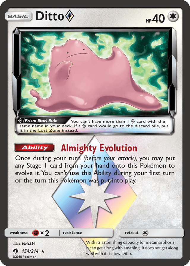 Carta Ditto ◇ 154/214 do set Lost Thunder — Pokémon TCG | Bynx