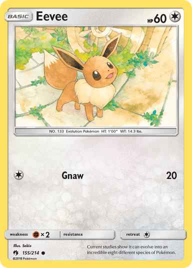 Carta Eevee 155/214 do set Lost Thunder — Pokémon TCG | Bynx