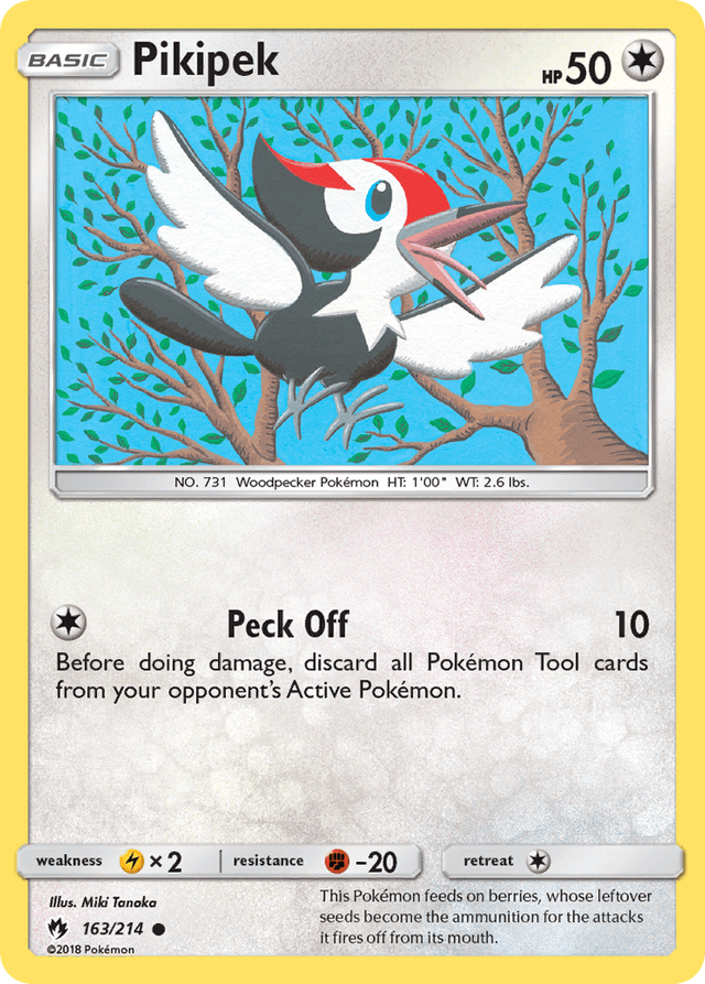 Carta Pikipek 163/214 do set Lost Thunder — Pokémon TCG | Bynx