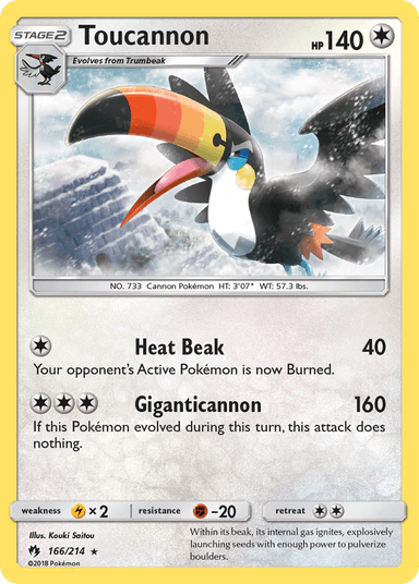 Carta Toucannon 166/214 do set Lost Thunder — Pokémon TCG | Bynx