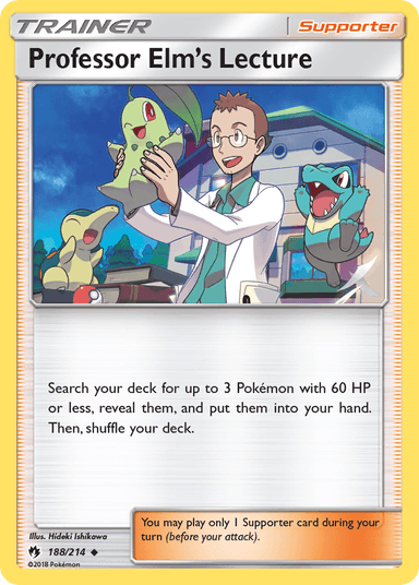 Carta Professor Elm's Lecture 188/214 do set Lost Thunder — Pokémon TCG | Bynx