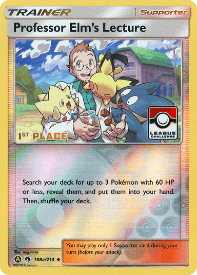 Carta Professor Elm's Lecture 188a/214 do set Lost Thunder — Pokémon TCG | Bynx