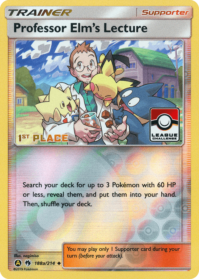 Carta Professor Elm's Lecture 188a/214 do set Lost Thunder — Pokémon TCG | Bynx