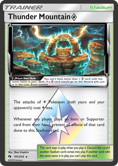 Carta Thunder Mountain ◇ 191/214 do set Lost Thunder — Pokémon TCG | Bynx