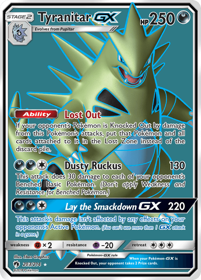 Carta Tyranitar-GX 203/214 do set Lost Thunder — Pokémon TCG | Bynx