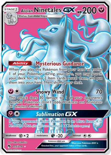 Carta Alolan Ninetales-GX 205/214 do set Lost Thunder — Pokémon TCG | Bynx