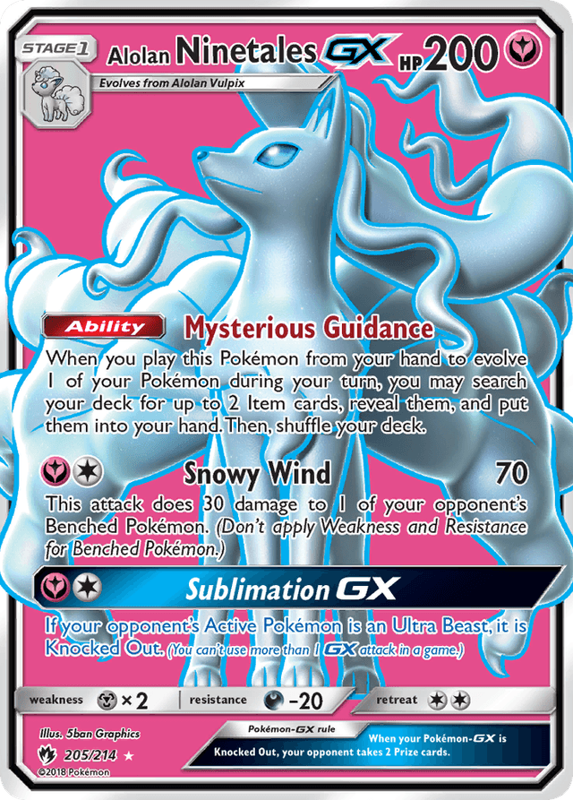 Carta Alolan Ninetales-GX 205/214 do set Lost Thunder — Pokémon TCG | Bynx