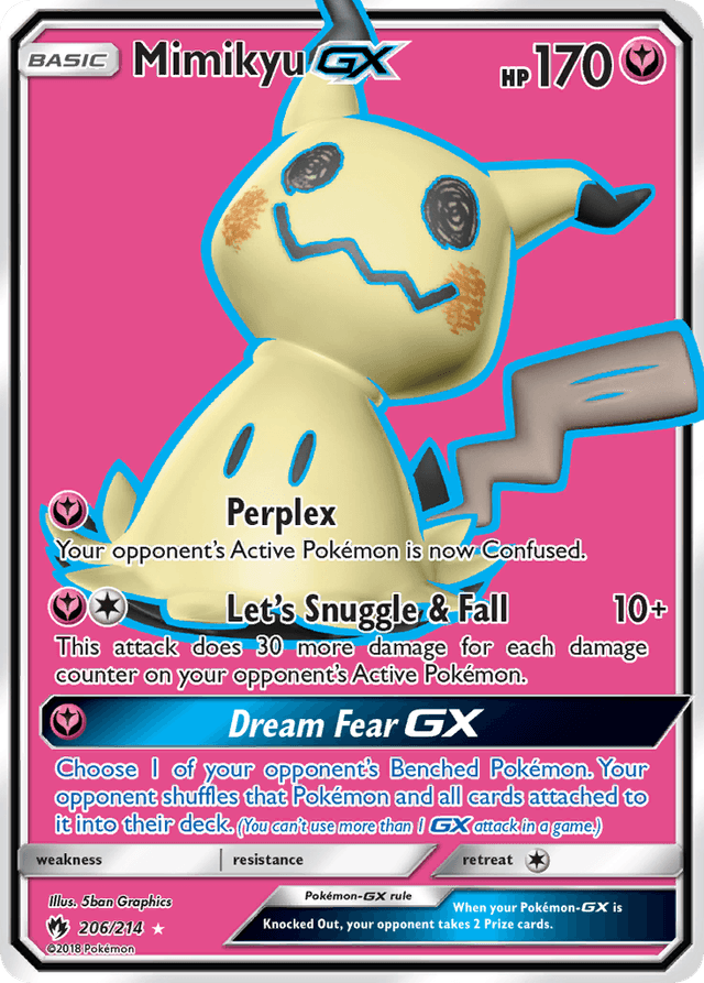 Carta Mimikyu-GX 206/214 do set Lost Thunder — Pokémon TCG | Bynx