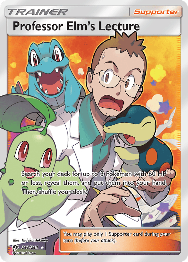 Carta Professor Elm's Lecture 213/214 do set Lost Thunder — Pokémon TCG | Bynx