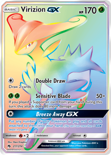 Carta Virizion-GX 217/214 do set Lost Thunder — Pokémon TCG | Bynx