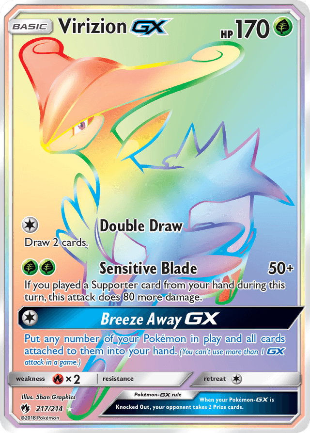 Carta Virizion-GX 217/214 do set Lost Thunder — Pokémon TCG | Bynx