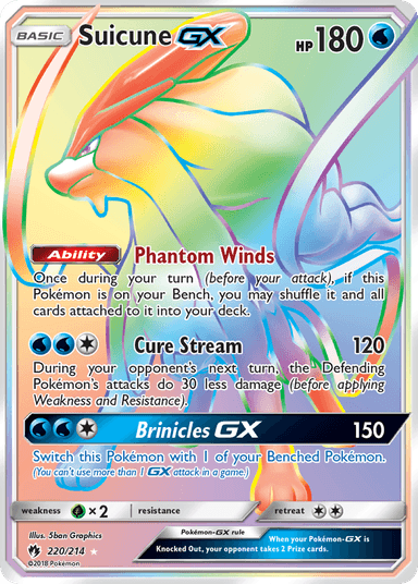 Carta Suicune-GX 220/214 do set Lost Thunder — Pokémon TCG | Bynx