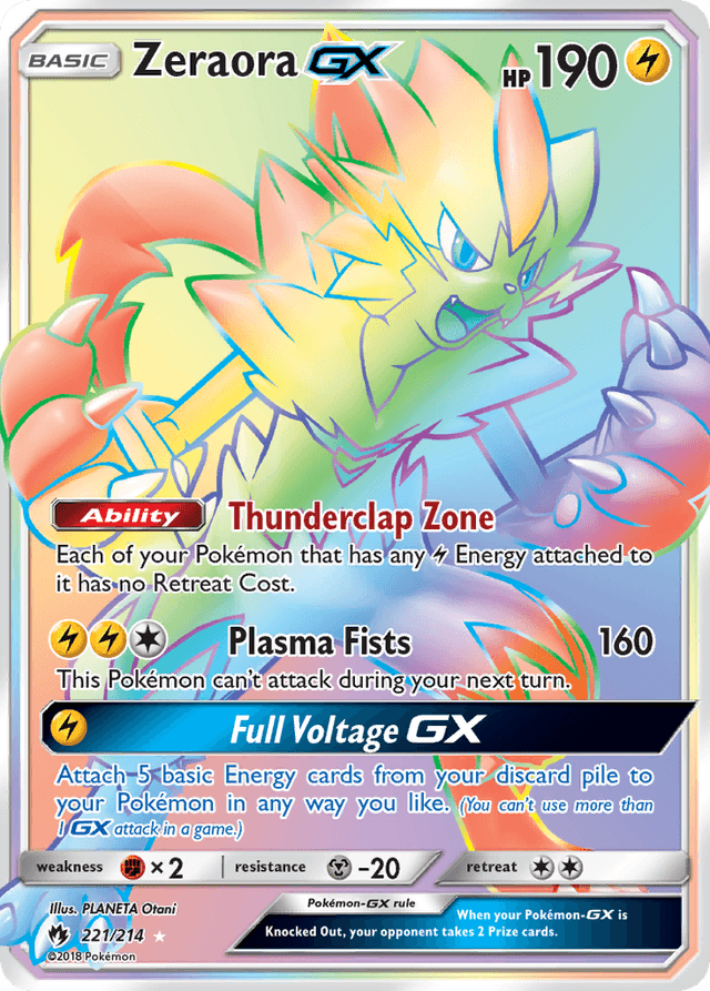 Carta Zeraora-GX 221/214 do set Lost Thunder — Pokémon TCG | Bynx