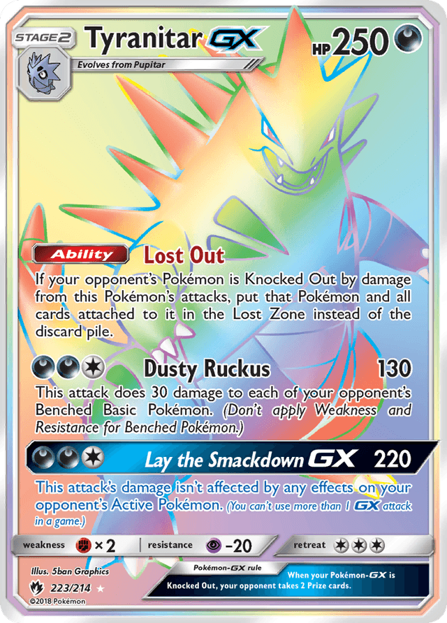 Carta Tyranitar-GX 223/214 do set Lost Thunder — Pokémon TCG | Bynx