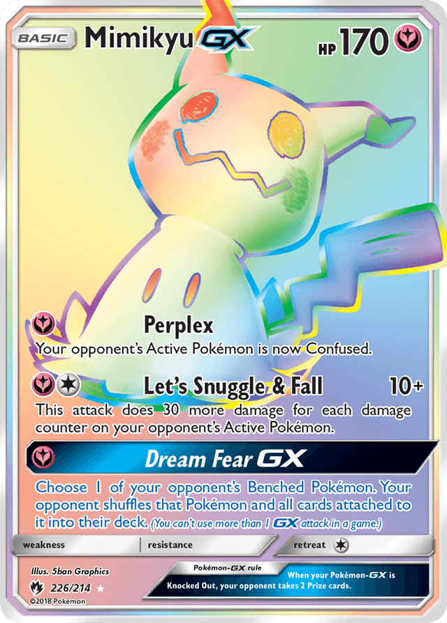 Carta Mimikyu-GX 226/214 do set Lost Thunder — Pokémon TCG | Bynx