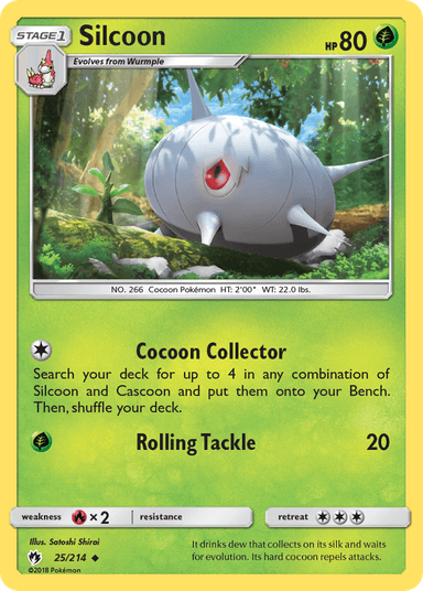 Carta Silcoon 25/214 do set Lost Thunder — Pokémon TCG | Bynx