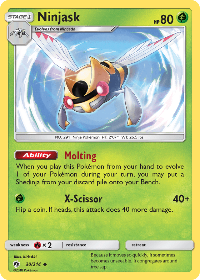 Carta Ninjask 30/214 do set Lost Thunder — Pokémon TCG | Bynx
