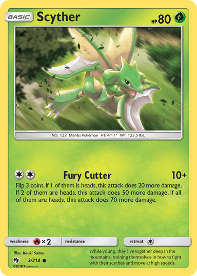Carta Scyther 3/214 do set Lost Thunder — Pokémon TCG | Bynx