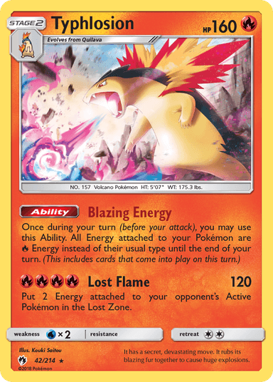 Carta Typhlosion 42/214 do set Lost Thunder — Pokémon TCG | Bynx