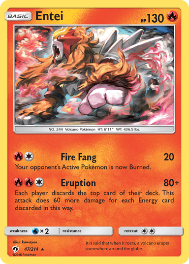 Carta Entei 47/214 do set Lost Thunder — Pokémon TCG | Bynx