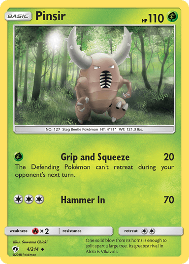 Carta Pinsir 4/214 do set Lost Thunder — Pokémon TCG | Bynx